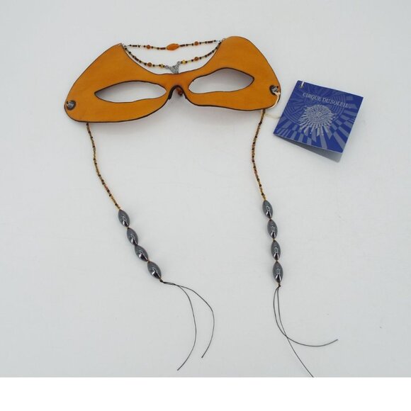 Cirque Du Soleil Leather Beaded Mask Signed Wendy Klein NWT - Picture 1 of 8